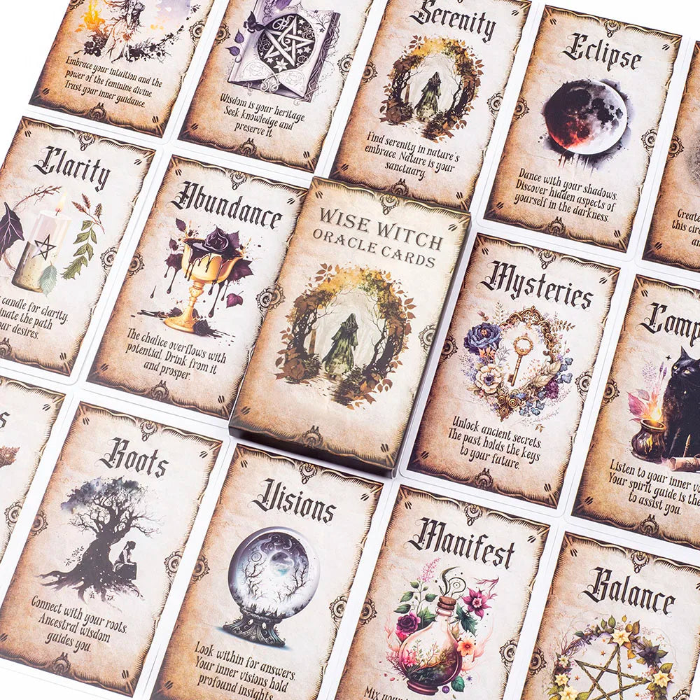 Lit VVitch ~ Wise Witch Oracle Cards, 20-Card Deck, High Quality Tarot, 12x7cm