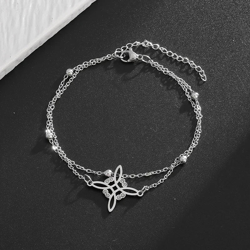 Lit VVitch ~ Witch's Knot Bracelets, anklets, triple moon pendents, Witchy & Spiritual Symbols