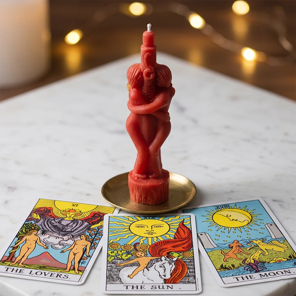 Lit VVitch ~ Lovers candle for Witchcraft/ Love spells/ Buddha Ritual/ Esoteric Candles