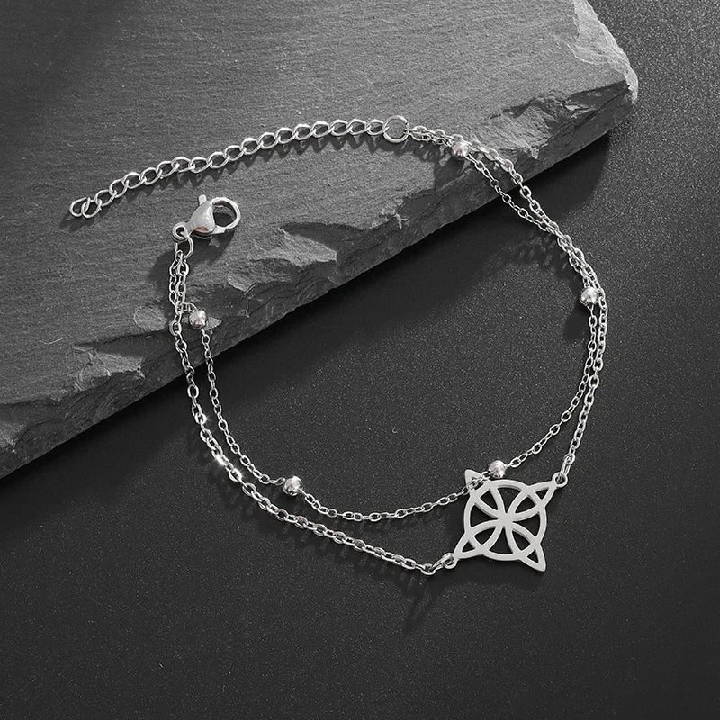 Lit VVitch ~ Witch's Knot Bracelets, anklets, triple moon pendents, Witchy & Spiritual Symbols