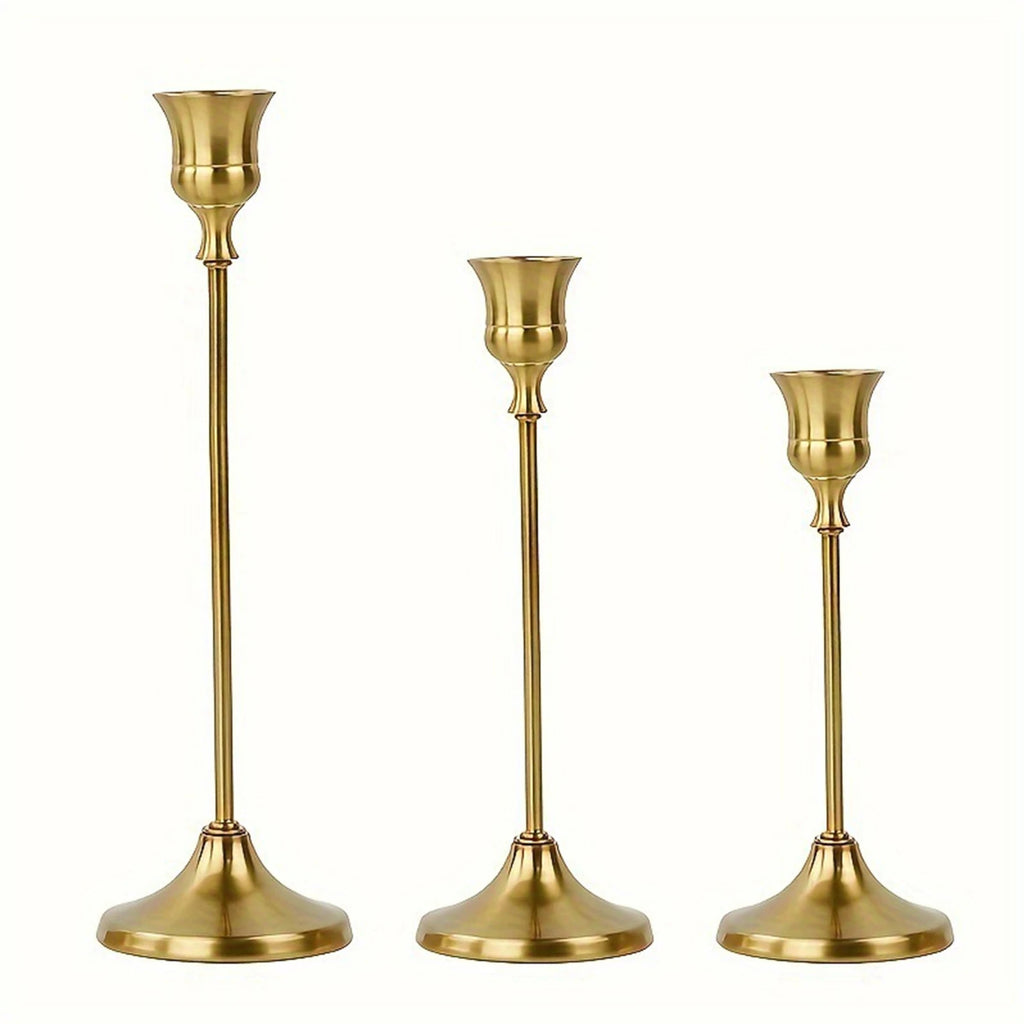 Lit VVitch ~ European Style Golden/Black Metal Candlesticks