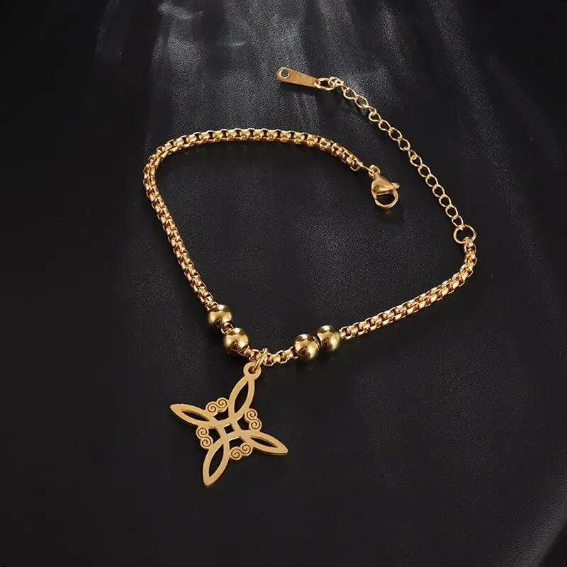 Lit VVitch ~ Witch's Knot Bracelets, anklets, triple moon pendents, Witchy & Spiritual Symbols