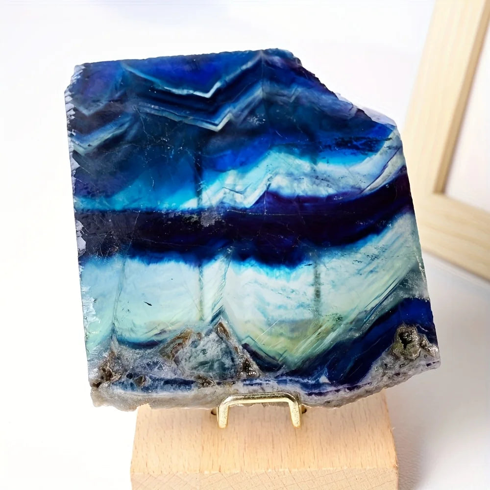 Lit VVitch ~ Crystal Decor, Blue Fluoride Slabs - Bohemian Style Home Decor Stone slabs