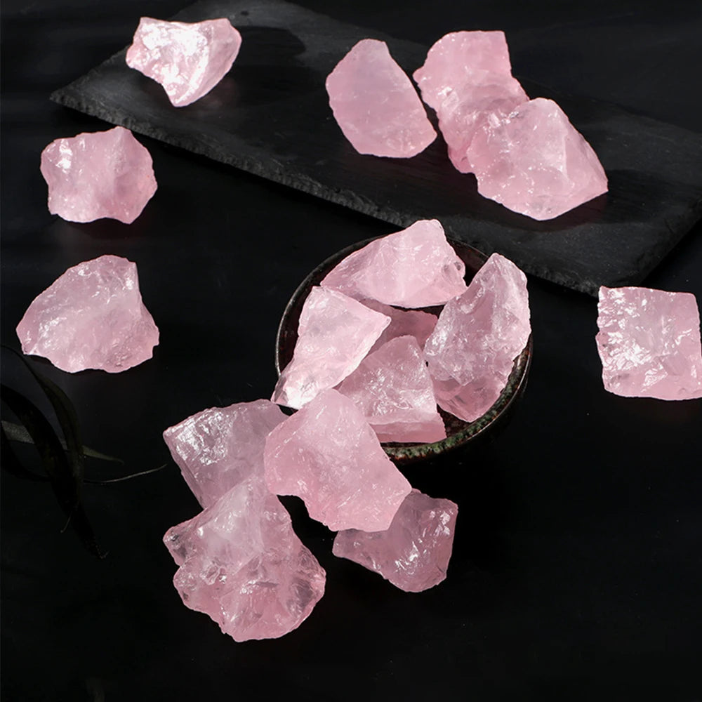 Lit VVitch ~ Rose Quartz crystal -coarse mineral raw stone crystal