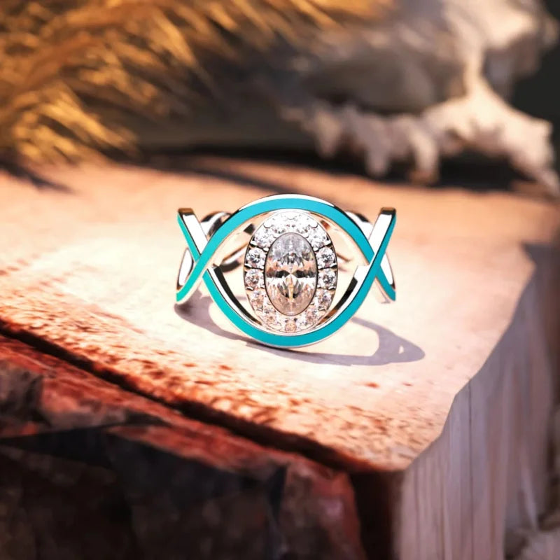 Lit VVitch~ Boho Wave Ring Zirconia Silver color Ring for Women, Witchy Bohemian Jewelry