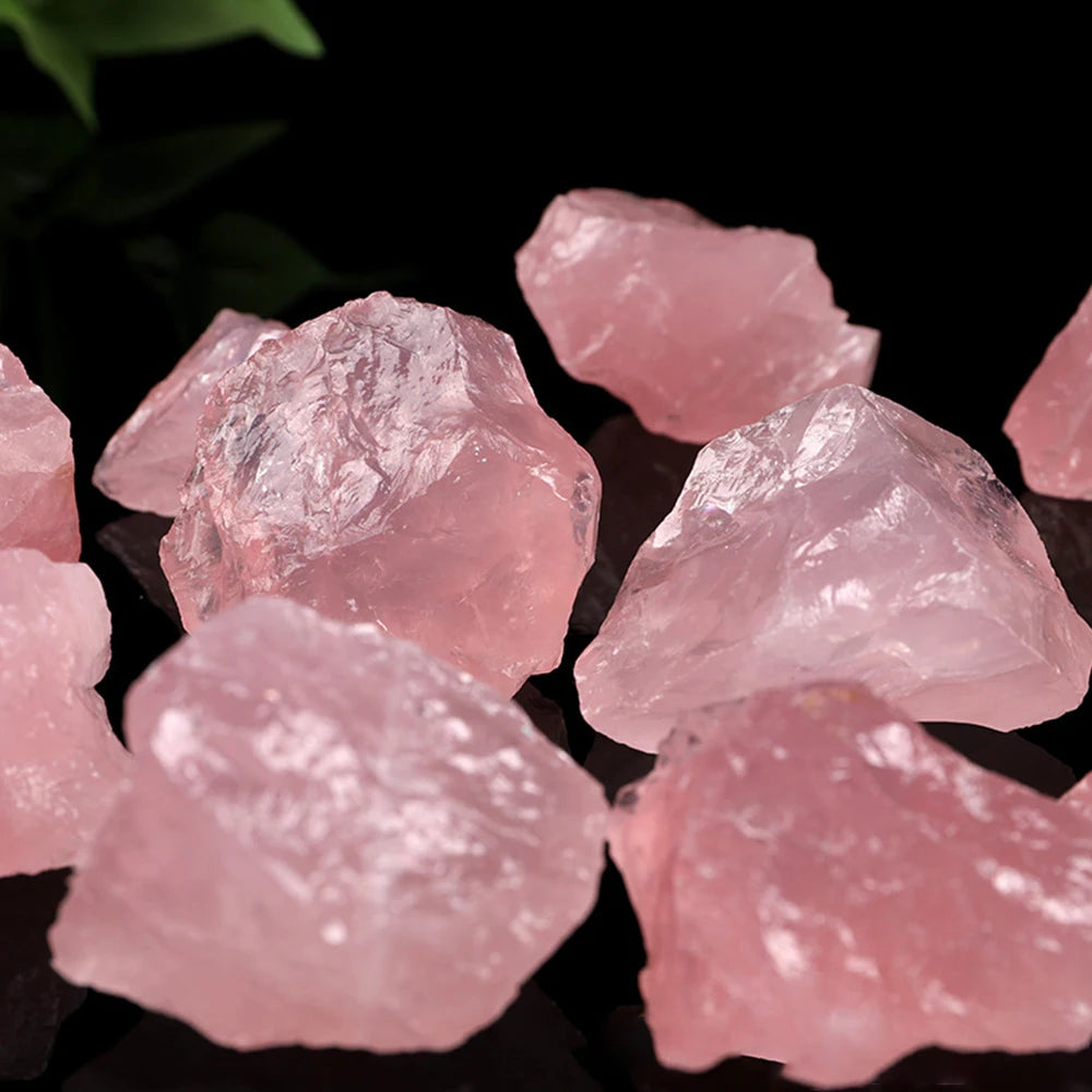 Lit VVitch ~ Rose Quartz crystal -coarse mineral raw stone crystal