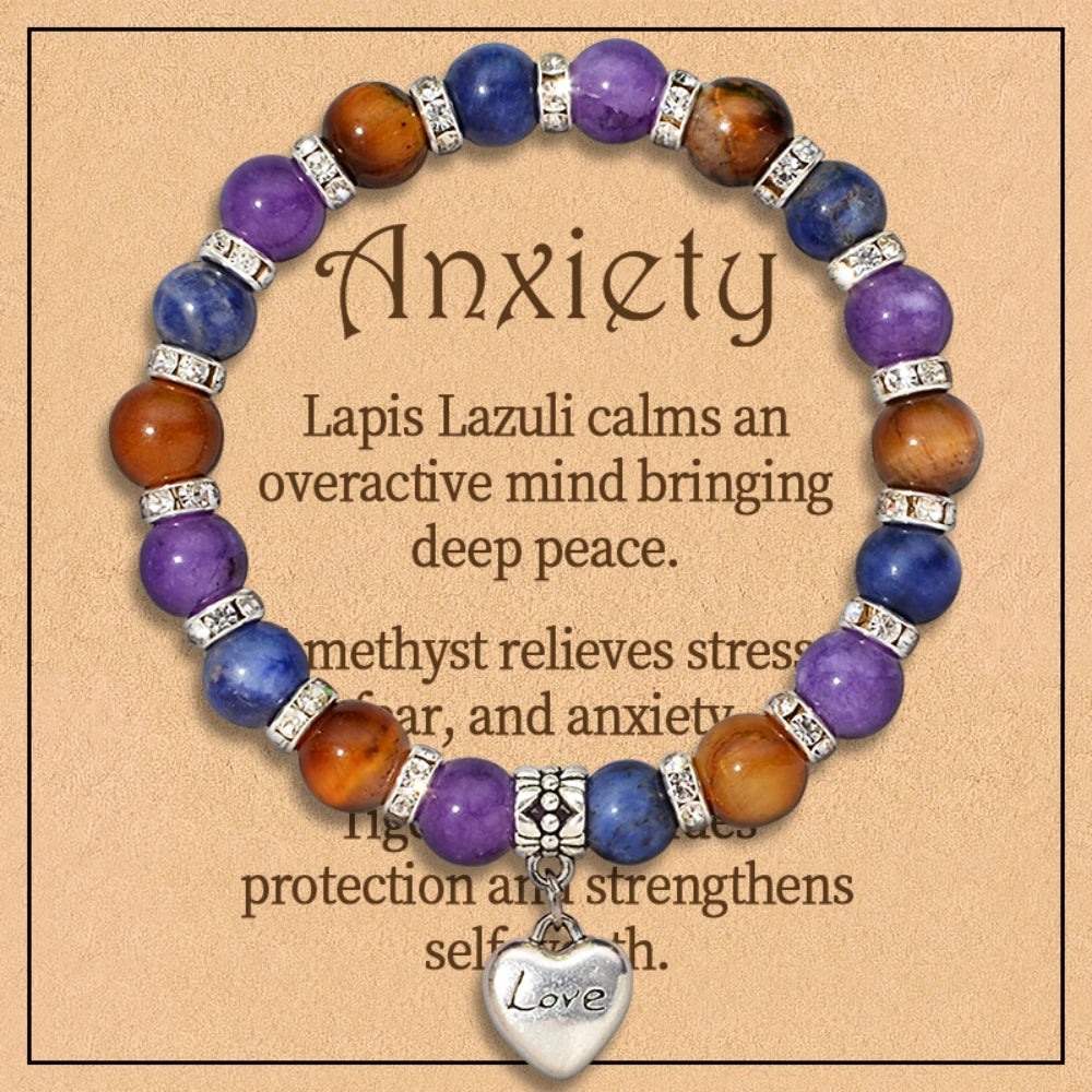 Lit VVitch ~ Healing Crystal Bracelets for Protection, Good Luck, Friendship, Anxiety, Stone Healing Bracelets