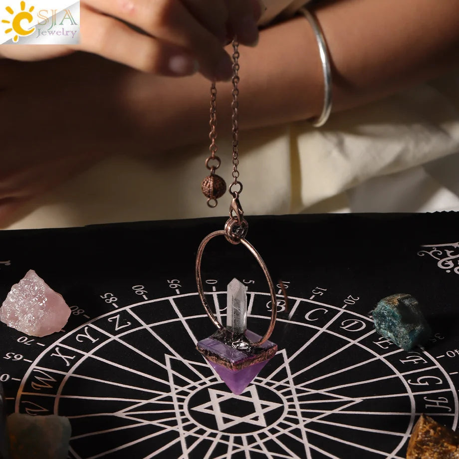 Lit VVitch ~ Crystal Pendulums for Divination, Natural Stone Pendant, Various Crystal options