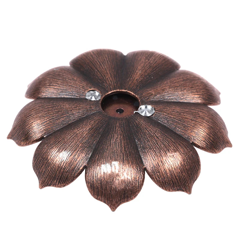 Lit VVitch~ Lotus Flower Incense Tray, 1PC Alloy Incense Burner Stick Holder Plate, Buddhism Lotus Flower
