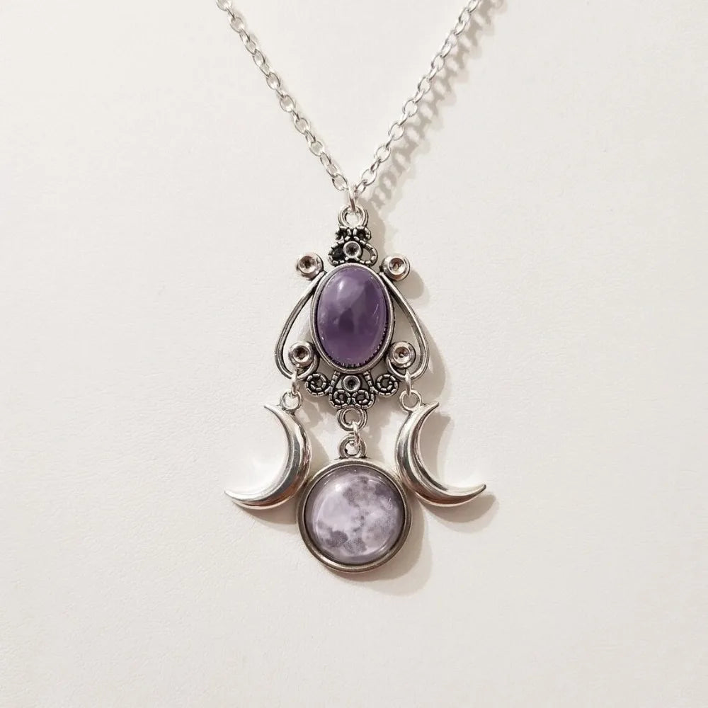 Witchy Amethyst necklace pendant 